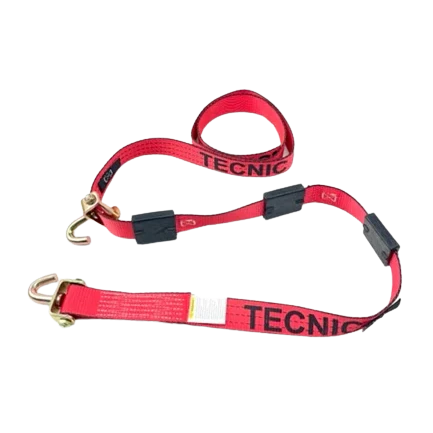 AS-KKSJ10RT Ratchet Tie-Down Assembly - 2" x 11' with Swivel J-Hooks, 3,333 lbs Load Capacity, Rubber Cleats & Stoppers SAFE 'N SECURE LLC