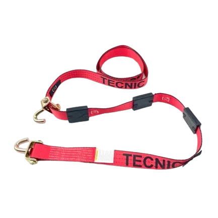 AS-KKSJ10RT Ratchet Tie-Down Assembly - 2" x 11' with Swivel J-Hooks, 3,333 lbs Load Capacity, Rubber Cleats & Stoppers SAFE 'N SECURE LLC