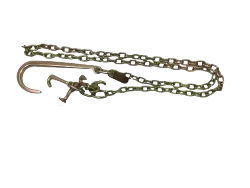 5/16" x 10' G70 Towing Safety Chain with 15" J-Hook, RTJ Cluster Hook & Grab Hook CasterHQ