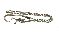 5/16" x 8' G70 Tow Chain with 15" J Hook, RTJ Cluster & Grab Hook - 4,700 lbs WLL CasterHQ