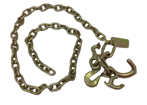 AS-KTC014C - 5/16" x 6' G70 Auto Transport Chain with Cluster Hook: High Load Capacity and Durability SAFE 'N SECURE LLC