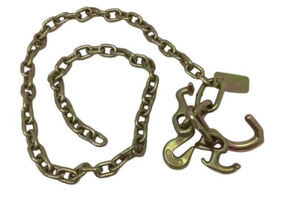 AS-KTC014D - Heavy-Duty 5/16" x 8' Auto Transport Chain with Cluster Hook - 4,700 lbs Load Capacity SAFE 'N SECURE LLC