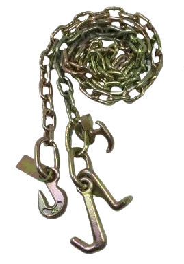 5/16" x 6' G70 Safety Chain with RTJ Cluster Hook and Grab Hook for Towing CasterHQ