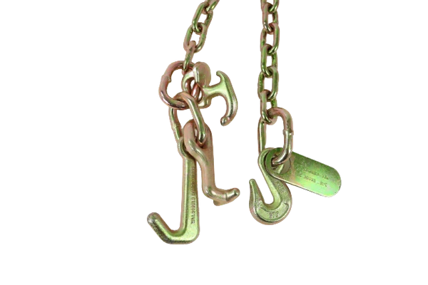 5/16" x 6' G70 Safety Chain with RTJ Cluster Hook and Grab Hook for Towing CasterHQ