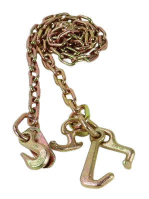 5/16" x 6' G70 Safety Chain with RTJ Cluster Hook and Grab Hook for Towing CasterHQ