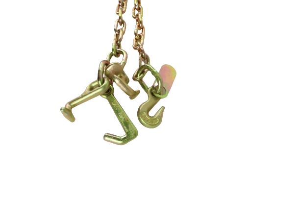 5/16" x 8' G70 Auto Transport Safety Chain with RTJ Cluster Hook and Grab Hook, 4700 lbs WLL CasterHQ