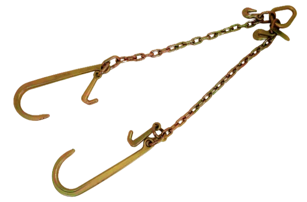 AS-KTC103A 24-Inch V-Bridle Chain Towing Kit with 15" J & Mini J Hooks - 4700 lbs Load Capacity SAFE 'N SECURE LLC