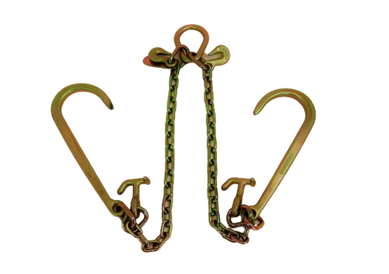AS-KTC104A - Heavy-Duty 24" V Chain with 15" J Hooks and T-J Hooks - High Load Capacity for Superior Towing and Hauling SAFE 'N SECURE LLC