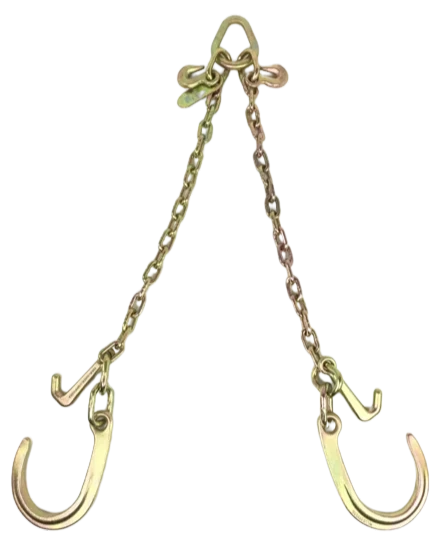 AS-KTC108A 24-Inch V-Bridle Chain with 8" Sport-J & Mini-J Hook Cluster - 4,700lbs Load Capacity for Towing and Recovery SAFE 'N SECURE LLC