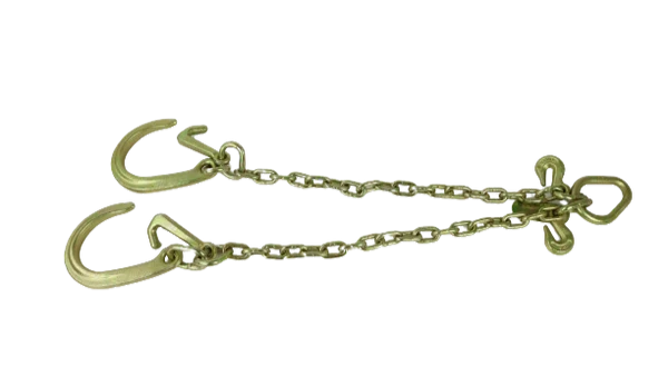 AS-KTC108A 24-Inch V-Bridle Chain with 8" Sport-J & Mini-J Hook Cluster - 4,700lbs Load Capacity for Towing and Recovery SAFE 'N SECURE LLC