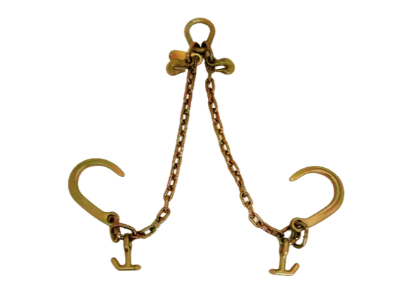 AS-KTC109A - Heavy-Duty 24" V Chain with 8" J Hooks and T-J Hooks - High Load Capacity of 4,700 lbs for Superior Towing and Hauling SAFE 'N SECURE LLC