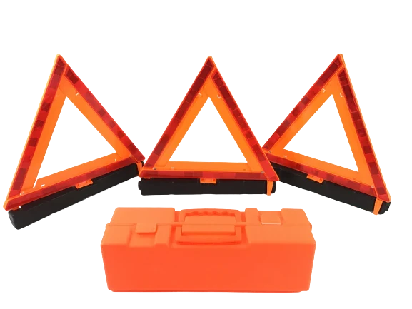 17.5" Reflective Warning Triangles - Pack of 3 - FMVSS 125 Compliant Emergency Road Safety Kit CasterHQ