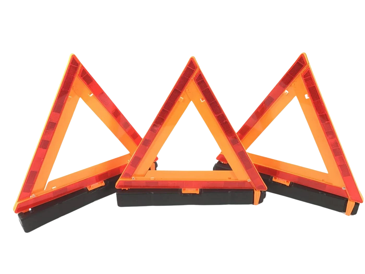 17.5" Reflective Warning Triangles - Pack of 3 - FMVSS 125 Compliant Emergency Road Safety Kit CasterHQ