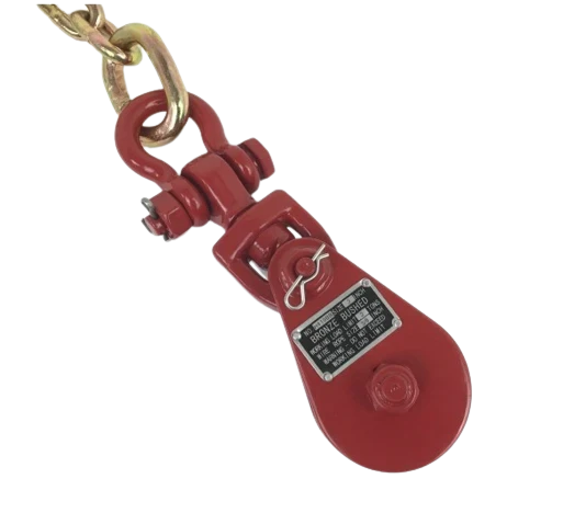 2 Ton Snatch Block with Shackle, Chain, Grab Hook for 5/16" - 3/8" Wire Rope, 3" Sheave, 9 lbs CasterHQ