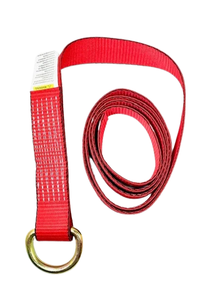 Red TECNIC Webbing Lasso Strap with D Ring - 2" x 100", 3,333 lbs Load Capacity - Durable Cargo Tie Down SAFE 'N SECURE LLC