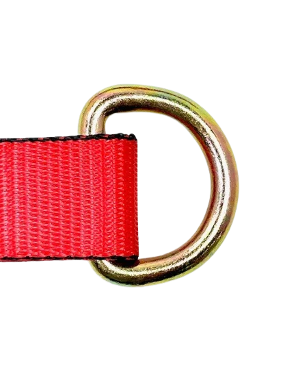 Red TECNIC Webbing Lasso Strap with D Ring - 2" x 100", 3,333 lbs Load Capacity - Durable Cargo Tie Down SAFE 'N SECURE LLC