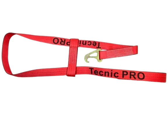 Quick-Pick Wheel Lift Strap for Jerr-Dan MPL - 10 ft, 2 in Wide, 3333 lbs Load Capacity, Heavy Duty Red TECNIC Webbing SAFE 'N SECURE LLC