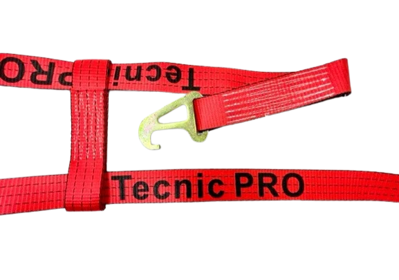 Quick-Pick Wheel Lift Strap for Jerr-Dan MPL - 10 ft, 2 in Wide, 3333 lbs Load Capacity, Heavy Duty Red TECNIC Webbing SAFE 'N SECURE LLC