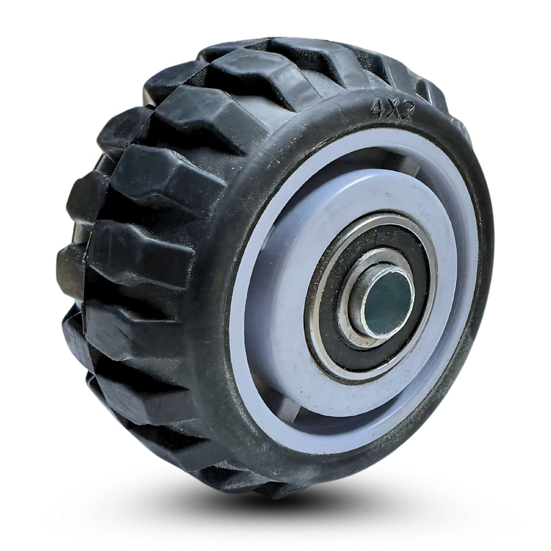 4"x2" ATX Off Road Black Tread Thermo Rubber Wheel - Industrial Polyolefin Hub, 200 lbs Capacity CasterHQ