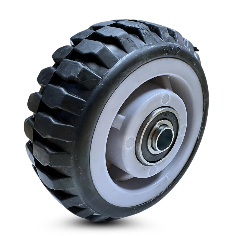 5"x2" ATX Off Road Black Tread Thermo Rubber Wheel - Industrial Polyolefin Hub, 250 lbs Capacity CasterHQ