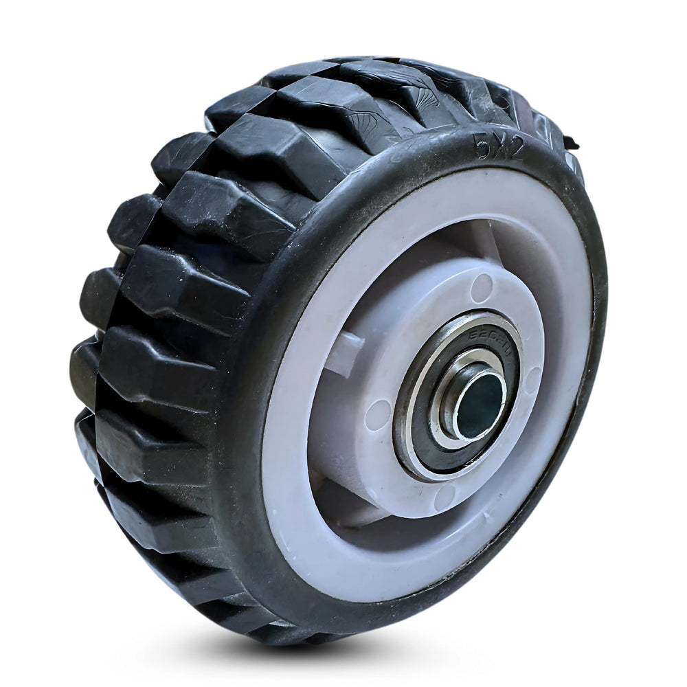 5"x2" ATX Off Road Black Tread Thermo Rubber Wheel - Industrial Polyolefin Hub, 250 lbs Capacity CasterHQ