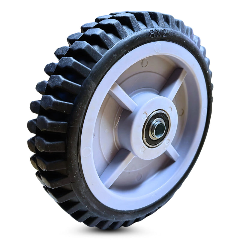 8"x2" ATX Off Road Black Tread Thermo Rubber Wheel - Industrial Polyolefin Hub, 400 lbs Capacity CasterHQ