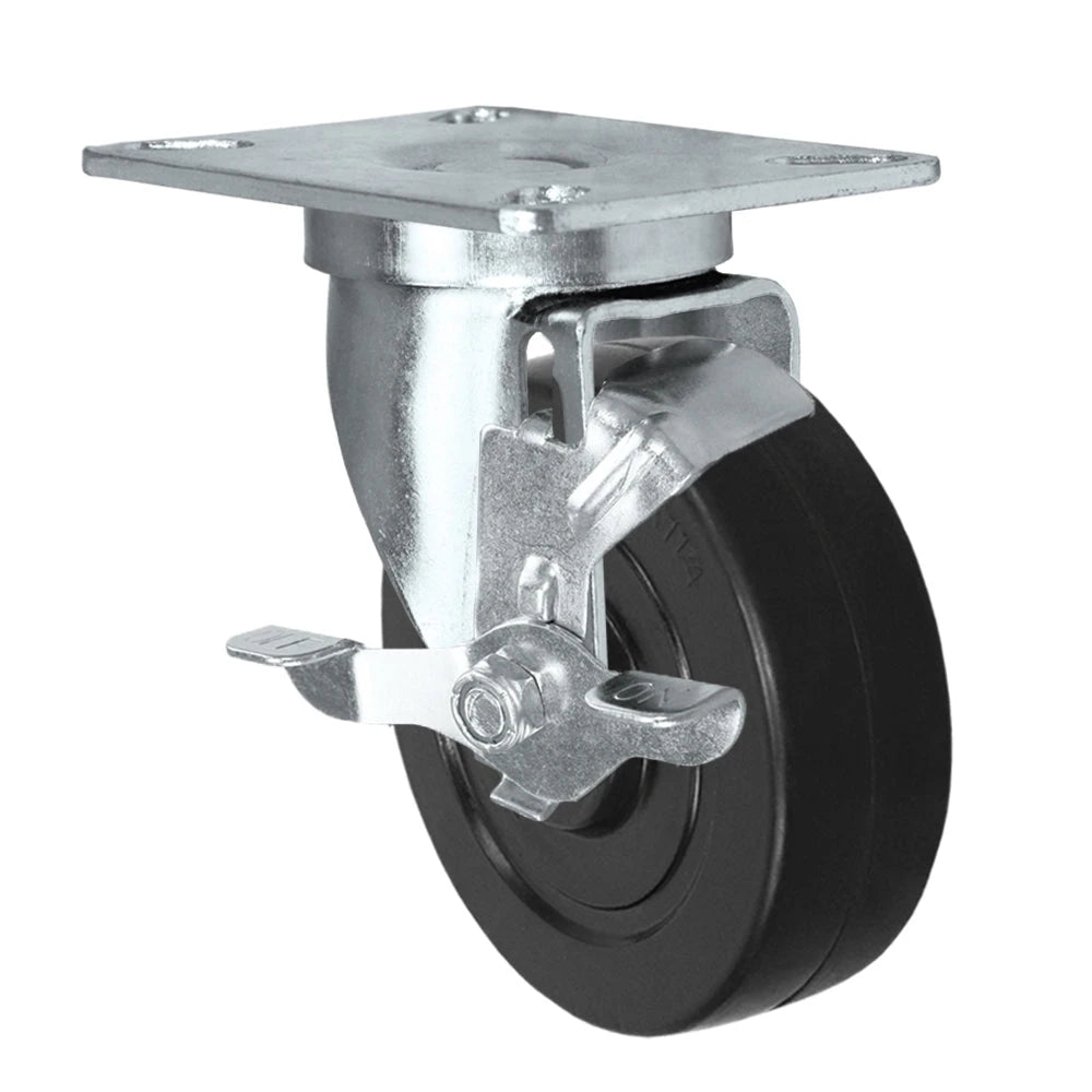 Avantco 17819301 Swivel Plate Caster with Brake 4 Inch - Premium Mobility Upgrade for Commercial Appliances CasterHQ