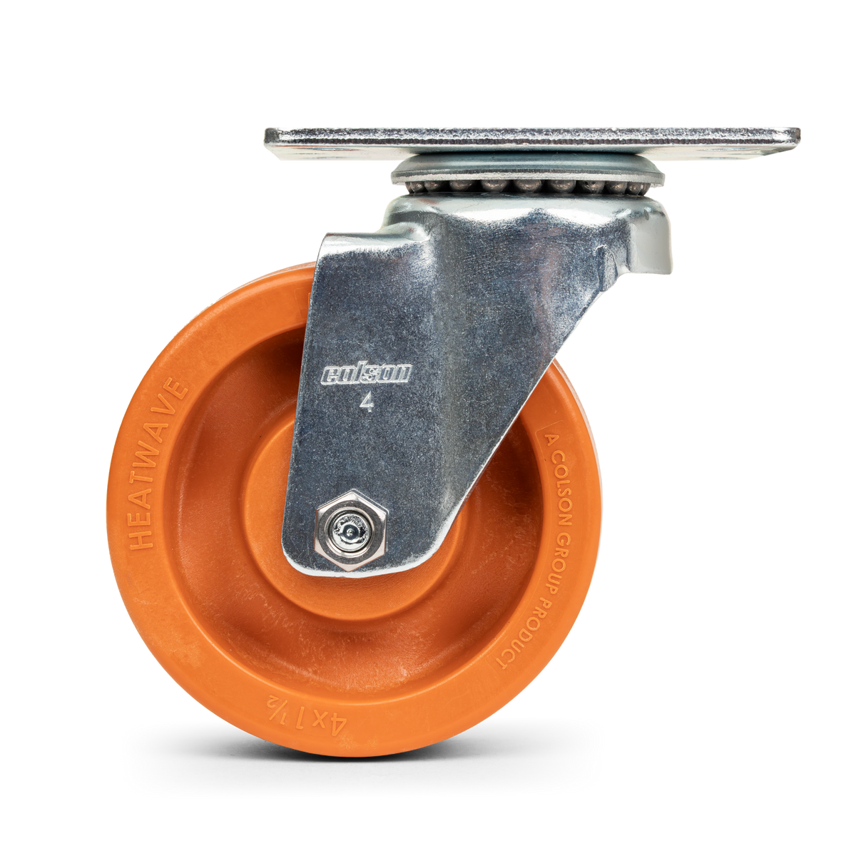 HS40P2HWO 4" High-Temp Bakery Rack Caster – 500°F Heatwave, Zinc-Plated Swivel (No Brake) CasterHQ