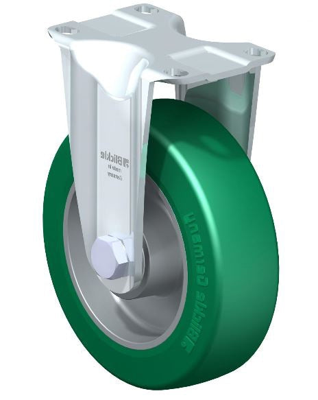 5" Blickle Pressed Steel Rigid Caster with Blickle Softhane Polyurethane on Aluminum Wheel Blickle