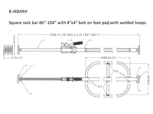 Square Steel Jack Bar with Welded Hoops for Cargo Securement in Trailers and Trucks CasterHQ