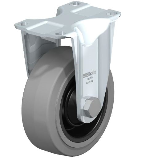 4" x 1-1/2" Blickle Rigid Caster with 660 lb Load Capacity and Plain Bore Blickle