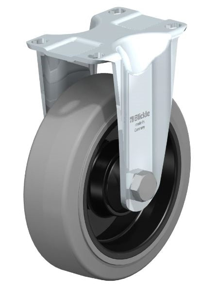 Blickle 5" x 1-9/16" Rigid Caster with 660 lb Load Capacity - B-POEV 125K-12-SG-FK Blickle