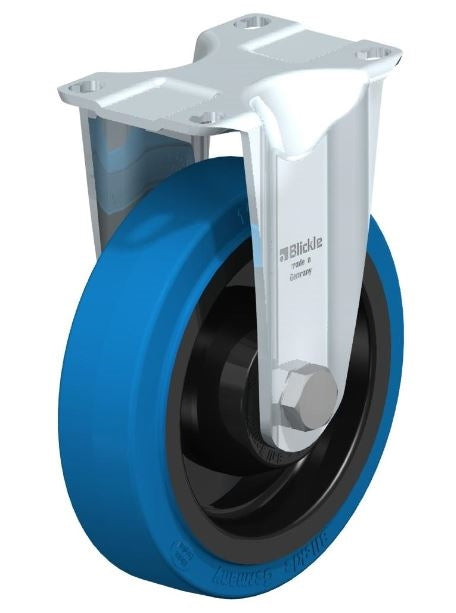 5" x 1-3/8" Blickle Rigid Caster with 660 lb Load Capacity and Plain Bore Blickle