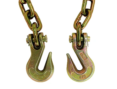 C-516X20T70 - 5/16" x 20' Transport Chain Grade 70 with Clevis Grab Hooks, 4,700 lbs Load Capacity - Durable and Reliable CasterHQ