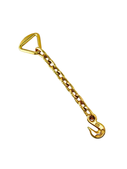 18" Grade 70 Chain Anchor Assembly with 3" D-Ring, 3/8" Grab Hook CasterHQ