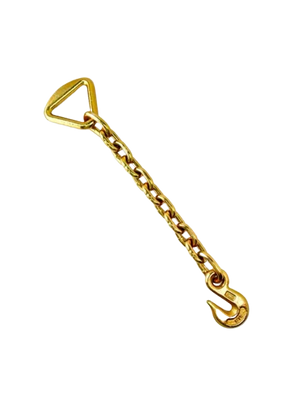 18" Grade 70 Chain Anchor Assembly with 3" D-Ring, 3/8" Grab Hook CasterHQ