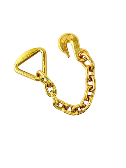 18" Grade 70 Chain Anchor Assembly with 3" D-Ring, 3/8" Grab Hook CasterHQ