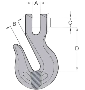 Grade 70 Clevis Grab Hooks 5/16" - 4,700lbs WLL - Heavy Duty Chain Hook CasterHQ