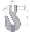 Grade 70 Clevis Grab Hooks 5/16" - 4,700lbs WLL - Heavy Duty Chain Hook CasterHQ