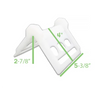 Corner Protector for 2-4 inch Webbing, 4" x 4" x 5 ¼", White, 0.2 lbs CasterHQ