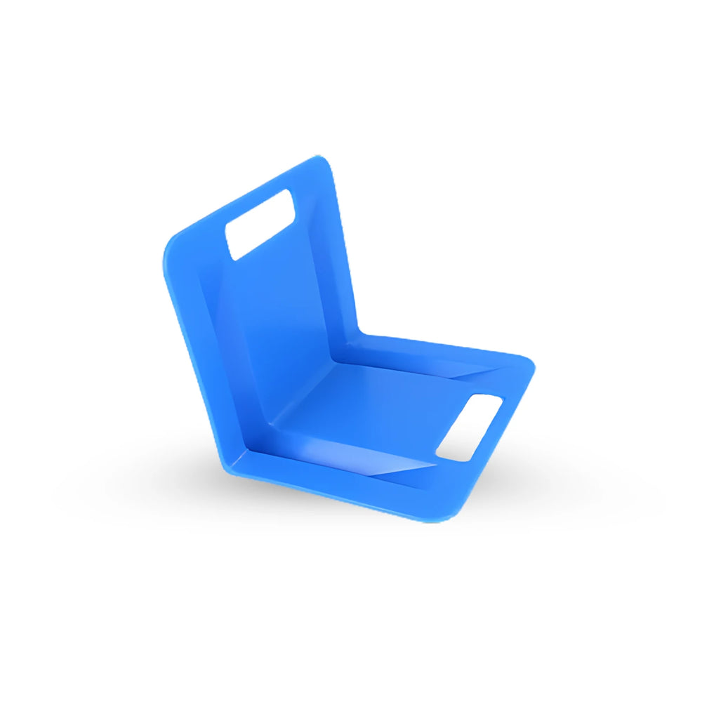 10" Blue Vee Board Corner Protector for 2-4 Inch Webbing - Durable Polyethylene Construction CasterHQ