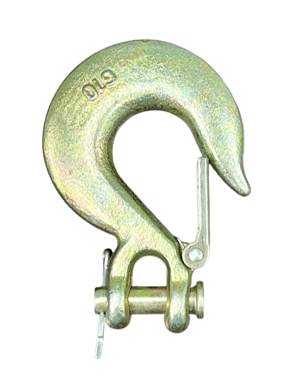 Heavy-Duty 1/2 inch Clevis Slip Hook with Safety Latch, capable of supporting 11,300 lbs, ideal for industrial and construction use