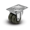 2" Low Profile Swivel Plate Caster - Hard Rubber Dual Wheel - 225 lbs Capacity Shepherd
