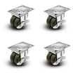 Shepherd C0020120ZN-HDR01-GG-4SB 2" x 13/16" Gray Rubber Caster — 900 lb | CasterHQ