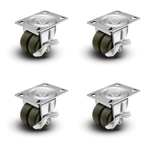 Shepherd C0020120ZN-HDR01-GG-4SB 2" x 13/16" Gray Rubber Caster — 900 lb