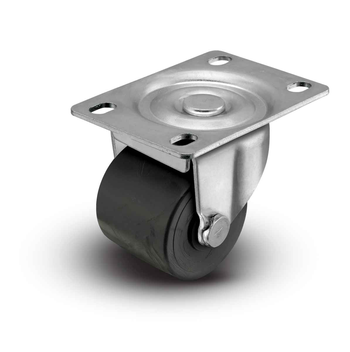 2" Low Profile Swivel Plate Caster - Polyolefin Log Wheel - 300 lbs Capacity Shepherd