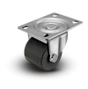2" Low Profile Swivel Plate Caster - Polyolefin Log Wheel - 300 lbs Capacity Shepherd