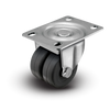 2" Low Profile Swivel Plate Caster - Soft Rubber Dual Wheel - 180 lbs Capacity Shepherd