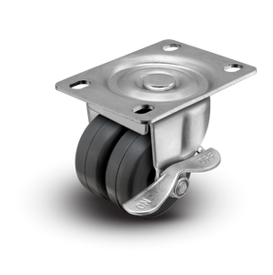 Shepherd C0020120ZN-SFR01(GG)B 2" Soft Rubber Dual Wheel Swivel Caster – 180 lb