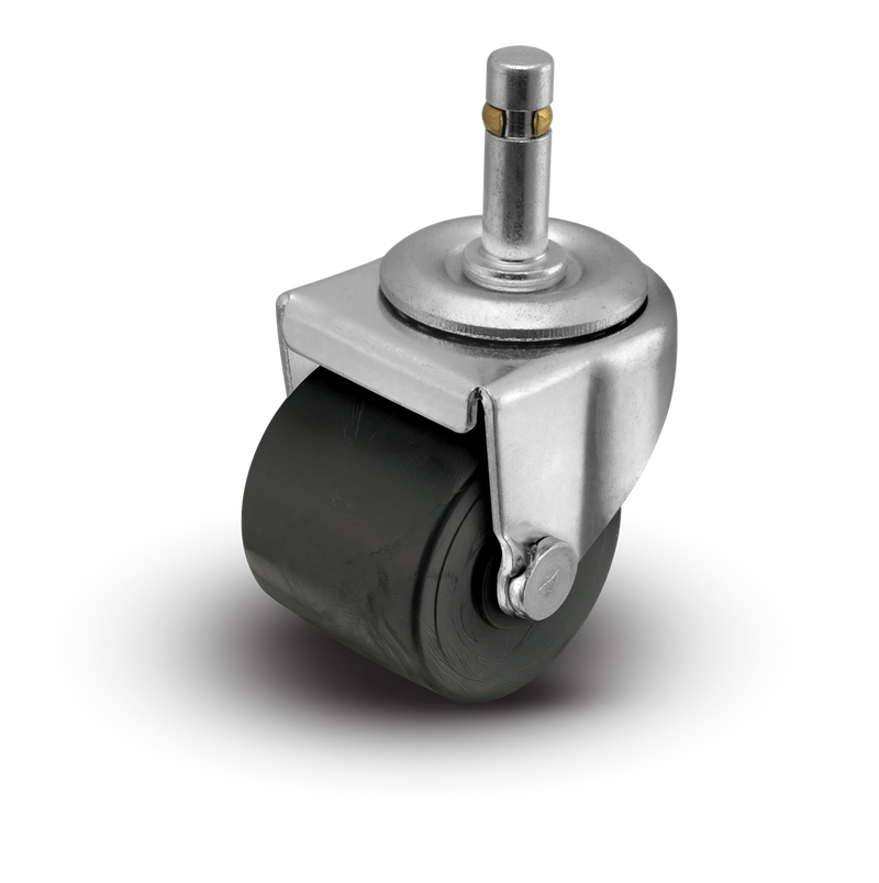 2" Low Profile Swivel Grip Ring Stem Caster - Polyolefin Log Wheel - 300 lbs Capacity Shepherd